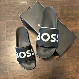 Boss Men's Black Slide Sandals brand new